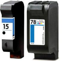 Kasetė rašaliniams spausdintuvams 15BK + HP 78 TriColor, 15BK + HP 78 TriColor