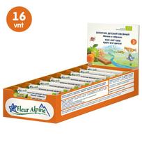 Ekologiškas avižinis batonėlis su obuoliais ir abrikosais FLEUR ALPINE, tinka vaikams nuo 3 metų, 16 vnt x 23 g