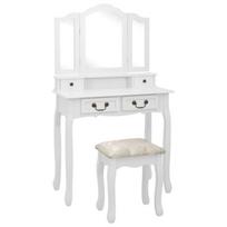 Kosmetinio staliuko rinkinys 80x69x141 cm baltas