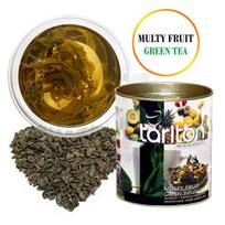 Multiauglių Ceilono žalioji birioji didelių lapų arbata, Multyfruit Green tea, Tarlton, 100g