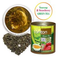 Tarlton dygliuotosios anonos ir braškių Ceilono žalia, biri, didelių lapų arbata, Soursop & Strawberry Green tea, 100 g