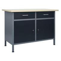 vidaXL Darbastalis, juodos spalvos, 120x60x85cm, plienas