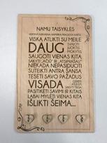 Graviruota medinė lentelė „Namų taisyklės“