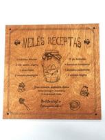 Graviruota medinė lentelė "Meilės receptas", 26 x 26cm