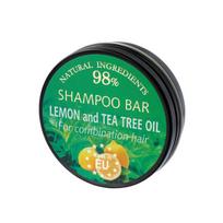 Kietas plaukų ir kūno šampūnas "lemon and tea tree" (in aluminium jar) Saules Fabrika, 60g