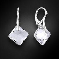 Sidabriniai auskarai moterims DiamondSky „Shimmer" su Swarovski kristalais