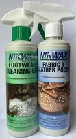 Komplektas avalynės priežiūrai NIKWAX: valiklis + impregnantas (po 300 ml, purškiami)