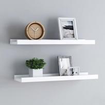 vidaXL Lentynos nuotraukų rėmeliams, 2vnt., baltos, 40x9x3cm, MDF