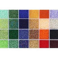 Stiklinių apvalių karoliukų (biserio) 12/0 RainBow® 24 tamsių spalvų po 10 g rinkinys