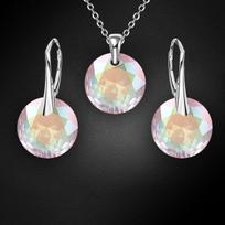 Sidabrinis papuošalų rinkinys moterims DiamondSky „Marianne (Aurore Boreale)“ su Swarovski kristalais