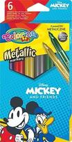 Blizgūs flomasteriai COLORINO Disney "Peliukas Mikis", 6 spalvos