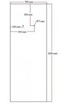 Dušo kabinos galinis stiklas juodas veidrodinis 530x1826 mm 5.33