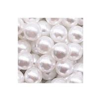 Apvalūs perlo imitacijos karoliukai 6 mm, 10 vnt., spalva balta
