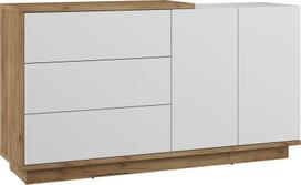 Komoda Meblocross Hybrid Hyb-07 2D3S, šviesiai ruda/balta