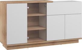 Komoda Meblocross Hybrid Hyb-08 3D1SW, ąžuolo spalvos/balta