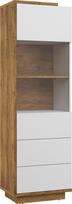 Vitrina Meblocross Hybrid Hyb-27 1D, tamsiai ruda/balta