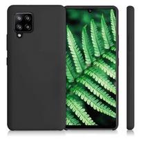 Telefono dėklas Silicone Soft Flexible, skirtas Samsung Galaxy A42 5G, juodas