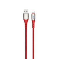 USB kabelis USAMS 'SJ303' raudonas 'Lightning' 120cm (su LED indikatoriumi)