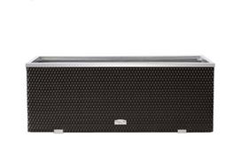 Lauko vazonas iš poliuretano su aliuminio metalo apdaila 150 cm x 39 cm x 50 cm, juodas