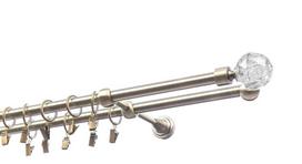Dvigubas karnizas metalinis 16 mm + 16 mm ELIZA, 250 cm, antika