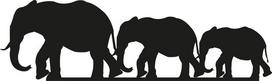 Metalinė sienos dekoracija Elephants