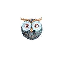 Metalinė sienų dekoracija Owl 3 Copper, 19x19 cm