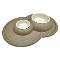 Comfy dvigubas dubenėlis Smart Clean 600+230 ml, šviesiai rudas