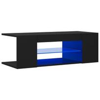 Televizoriaus spintelė su LED apšvietimu, 90x39x30 cm, juoda