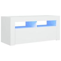 Televizoriaus spintelė su LED apšvietimu, 90x35x40 cm, balta