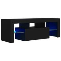 Televizoriaus spintelė su LED apšvietimu, 120x35x40 cm, juoda