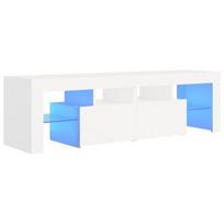 Televizoriaus spintelė su LED apšvietimu, 140x35x40 cm, balta