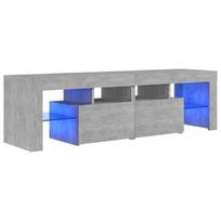 TV spintelė su LED apšvietimu, 140x35x40 cm, pilka