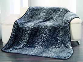 Tekstilinis pledas / antklodė Cashmere sniego leopardas, pilkas, 150 x 200 cm