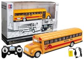 Mokyklinis autobusas su nuotolinio valdymo pultu, geltonas