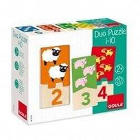 Medinė skaičių dėlionė Duo Puzzle 1-10, 20d. Goula 53329