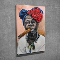 Reprodukcija Moteris su cigaru