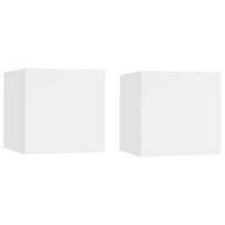 Naktinės spintelės, 2 vnt, 30,5x30x30 cm, baltos