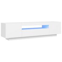 Televizoriaus spintelė su LED apšvietimu, 160x35x40 cm, balta