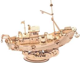 Medinis 3D galvosūkis Robotime Fishing Ship, 8 m.+