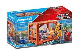 PLAYMOBIL - 70774 - Darbininkas ir konteineris - Įvairiaspalvis - Suaugusiesiems - Mišrios medžiagos, AT05