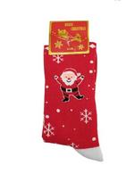 Unisex kalėdinės termo kojinės Merry Christmas Kalėdų senelis, raudonos