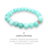 Rožinio aukso žadeito apyrankė su karoliukais