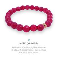 Poliruoto žadeito apyrankė Plum su metaliniais karoliukais