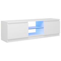 TV spintelė su LED apšvietimu, 120x30x35,5 cm, balta, Balta