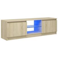 TV spintelė su LED apšvietimu, 120x30x35,5 cm, ruda