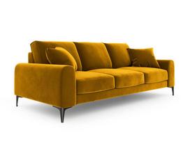 Trivietė sofa Mazzini Sofas Madara, veliūras, geltona/juoda