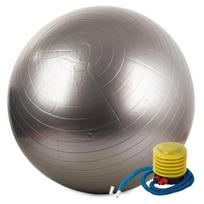 Gimnastikos kamuolys su pompa, 65 cm, pilkas