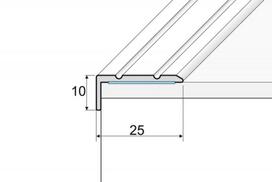 Profilis A31 laiptams 25x10mm, spalva matinio šampano, Effector
