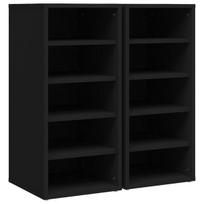 vidaXL Spintelės batams, 2vnt., juodos spalvos, 31,5x35x70 cm, Juoda