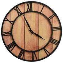 vidaXL Sieninis laikrodis, rudas ir juodas, 39cm, MDF ir geležis, Ruda